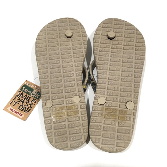SANUK VEGAN SHIMMY FLIP-FLOP SANDALS -NATURAL MULTICOLOR -WOMEN US 7 -NEW - Picture 5 of 7